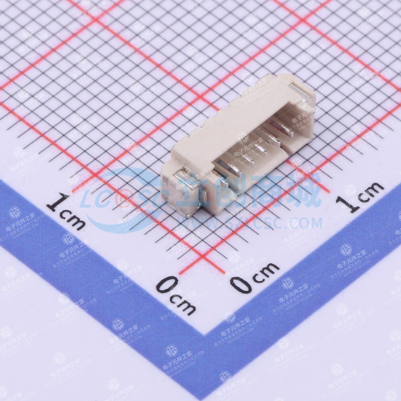 1x6P 间距:1.25mm 卧贴