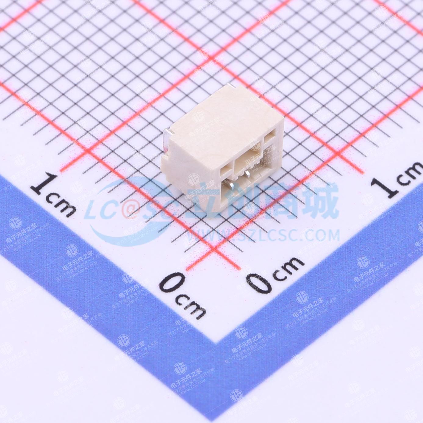 1x2P 间距:1.25mm 卧贴