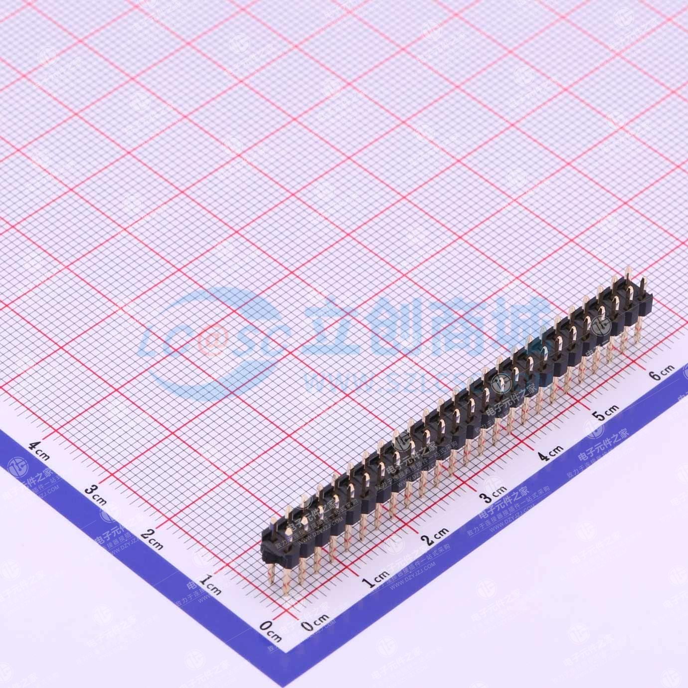 2x25P 间距:2.54mm 方针 直插