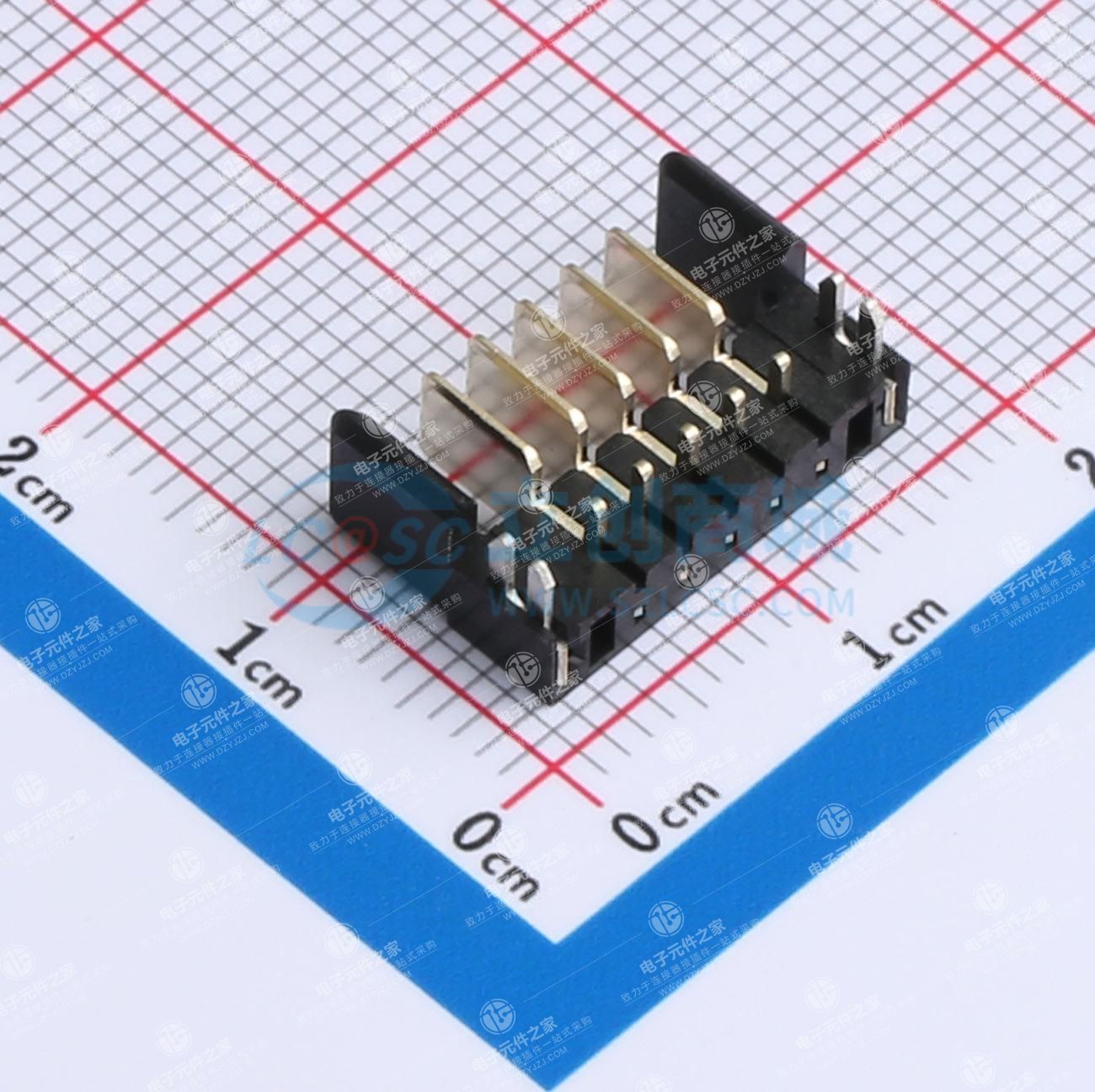 PH2.0MM-5PIN 7A大电源卧式刀片式电池座公座