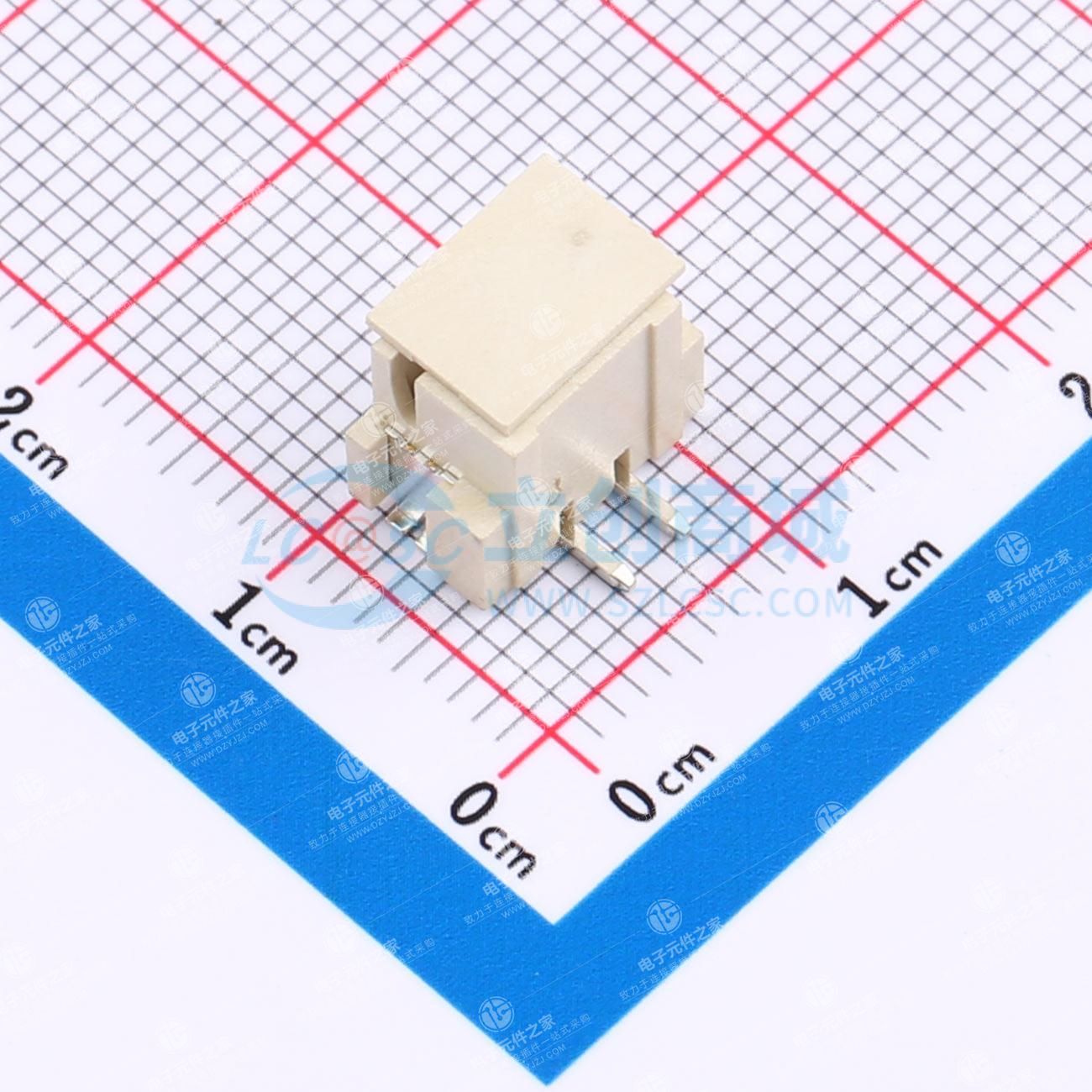 1x2P 间距:2.5mm 立贴