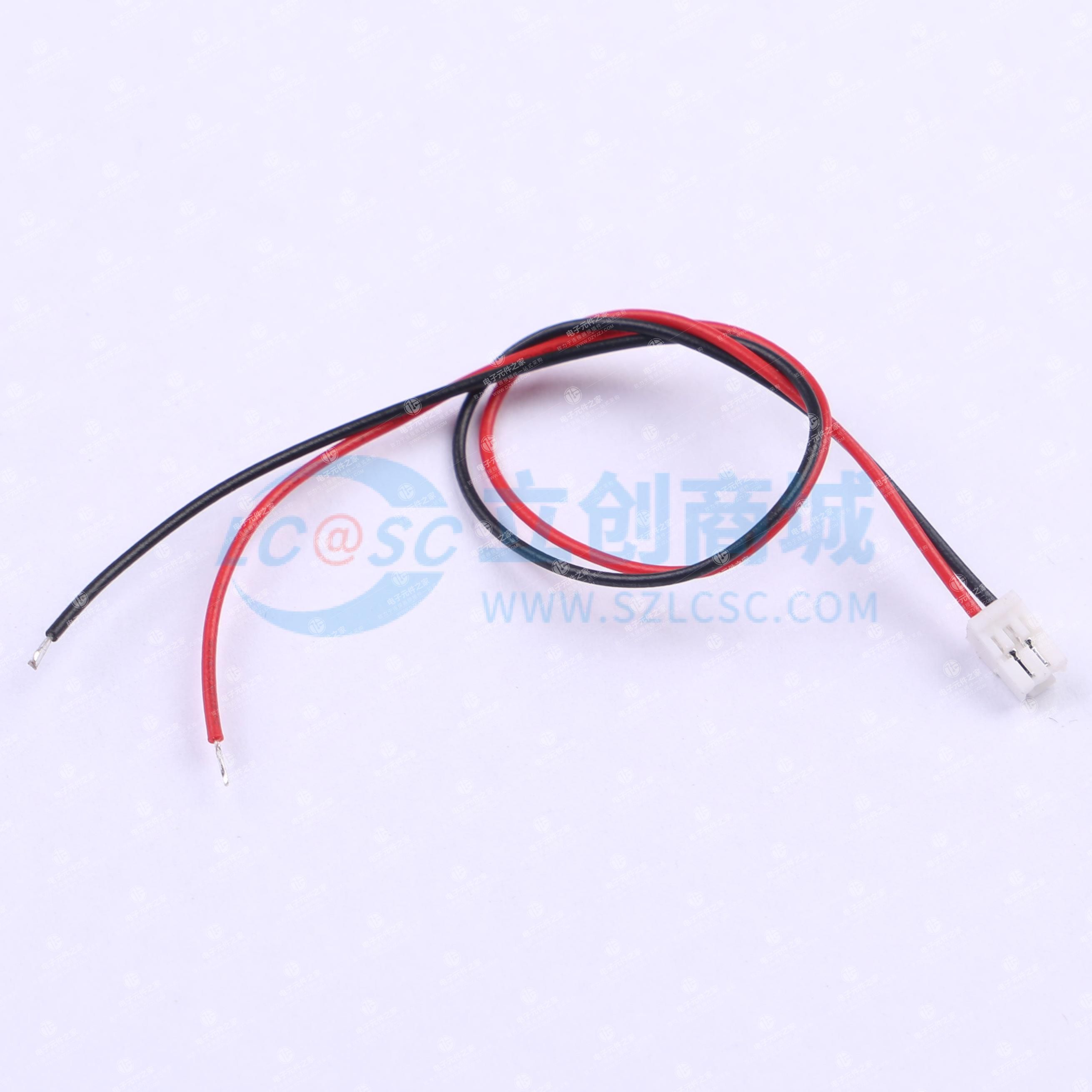 GH1.25mm 端子线UL1571#28 红/黑 单头镀锡 L=150mm 2P