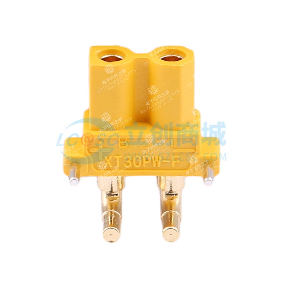 AMASS(艾迈斯)航模插头电调机插座锂电池连接器 PCB板卧式 金 黄XT30PW-F30.G.Y