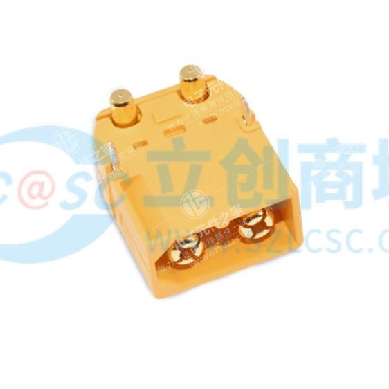 AMASS(艾迈斯)航模插头xt60连接器150公母对接pw锂电池公头 接PCB板卧式 黄色 公头XT60PW-M.G.Y