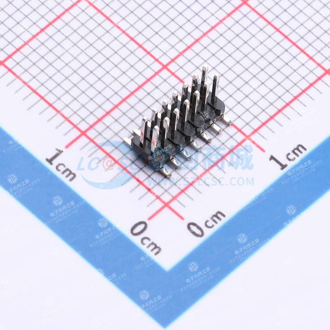 2x7P 间距:1.27mm 方针 立贴