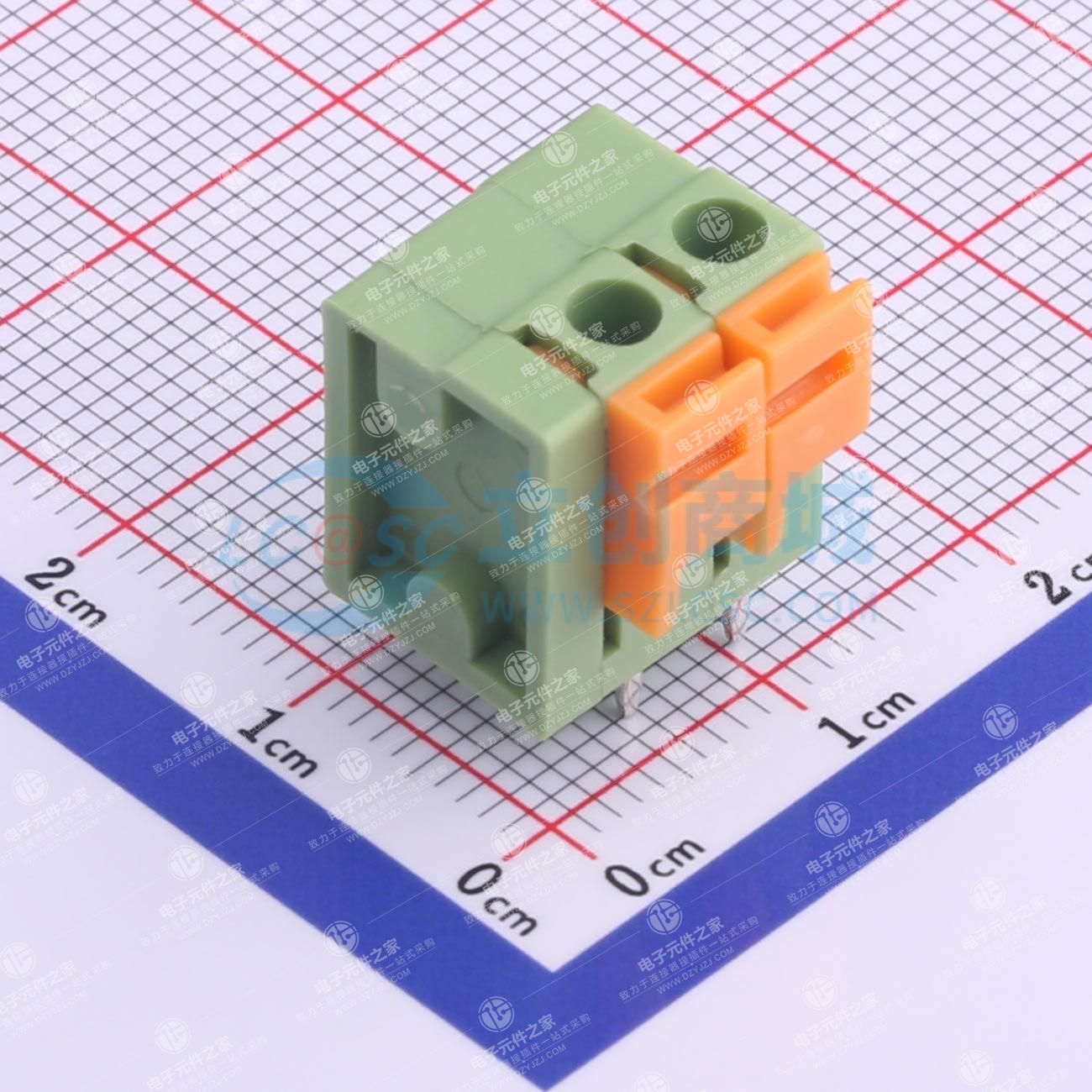 1x2P 5.08mm 每排P数:2 排数:1