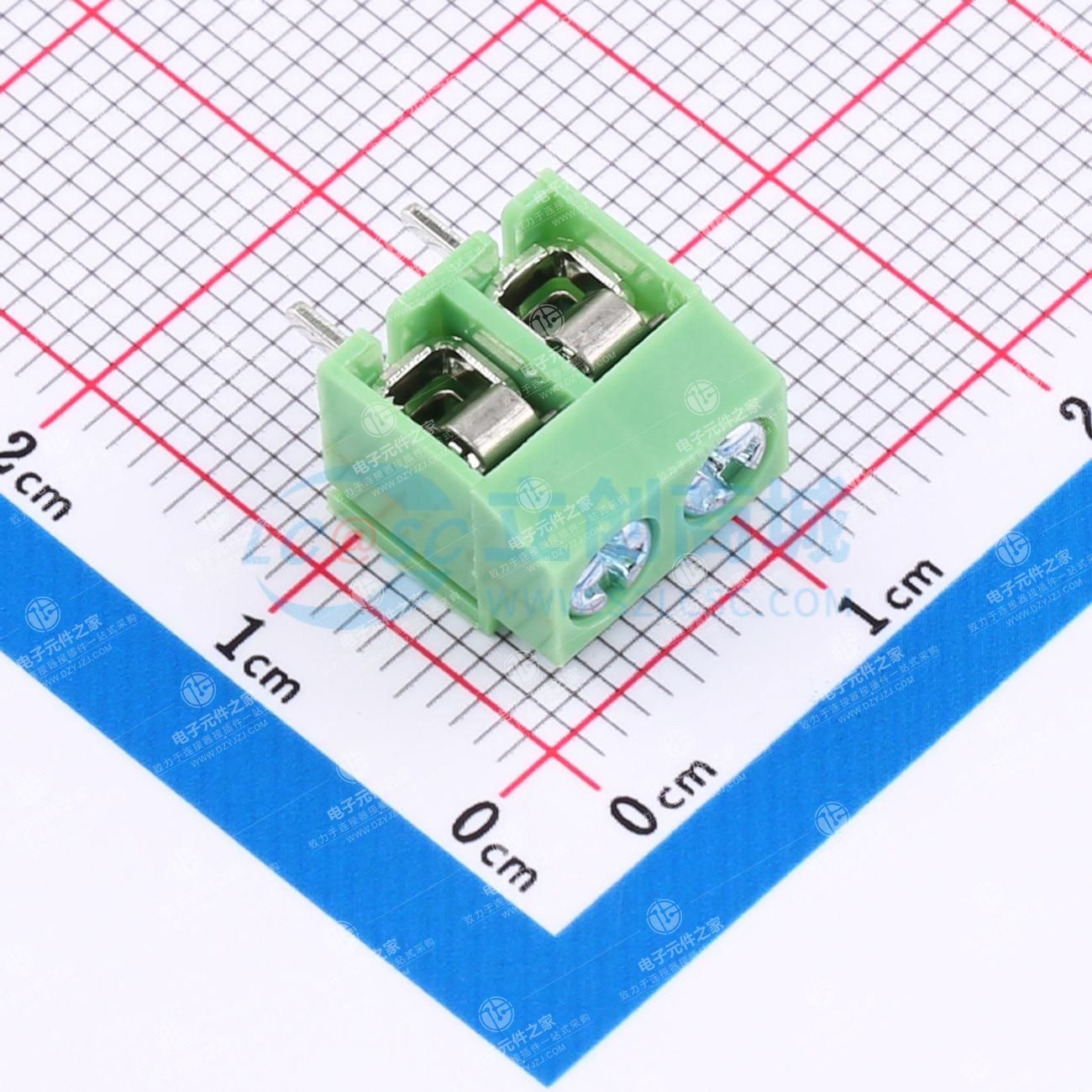 1x2P 5mm 直插 排数:1 每排P数:2