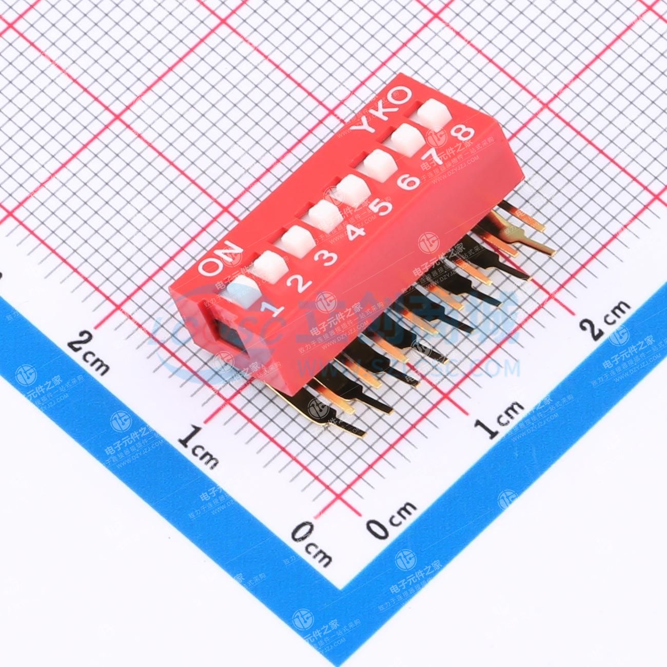 2.54mm 平拨,凸起式 8位