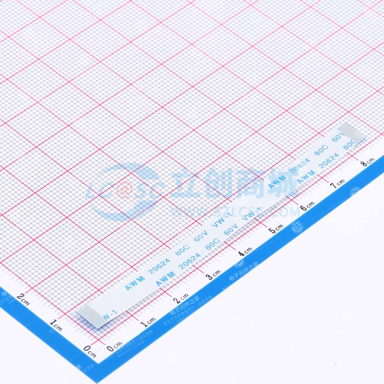 FFC排线 间距0.5mm 12P 总长85mm 同向 金手指3mm 加强板4mm