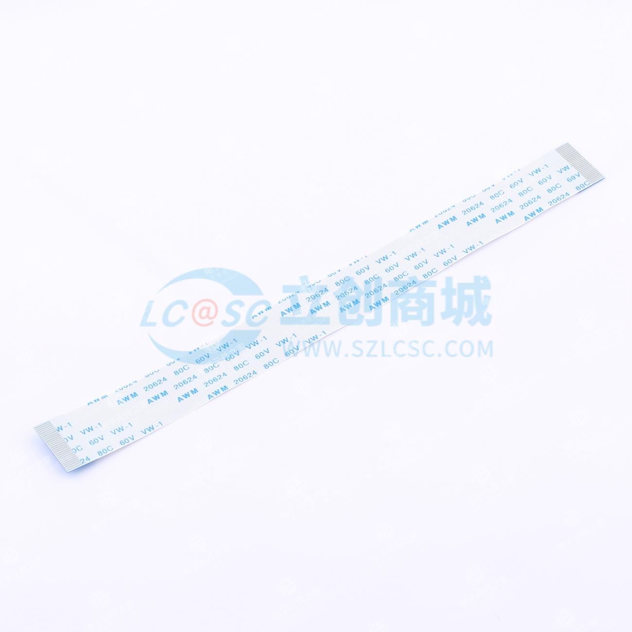 FFC排线 间距0.5mm 28P 总长150mm 同向 金手指4mm 加强板8mm