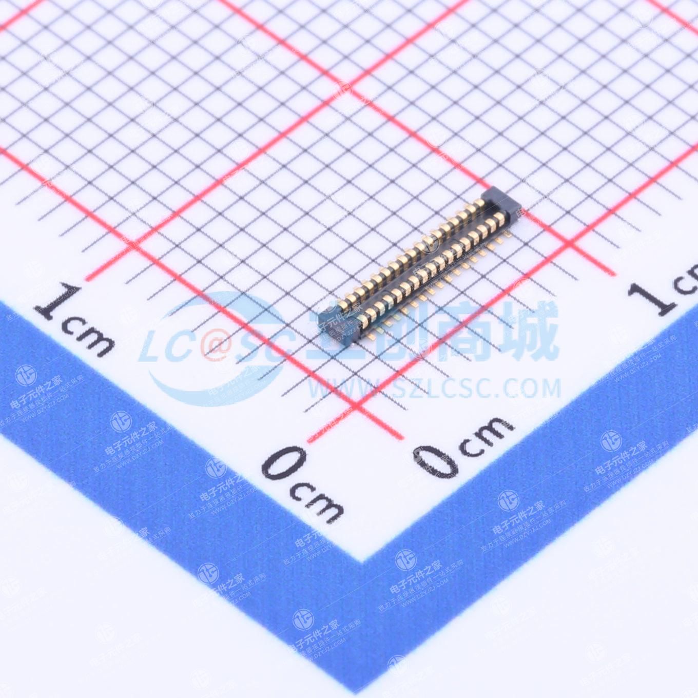 PIN:34P 间距:0.4mm 立贴