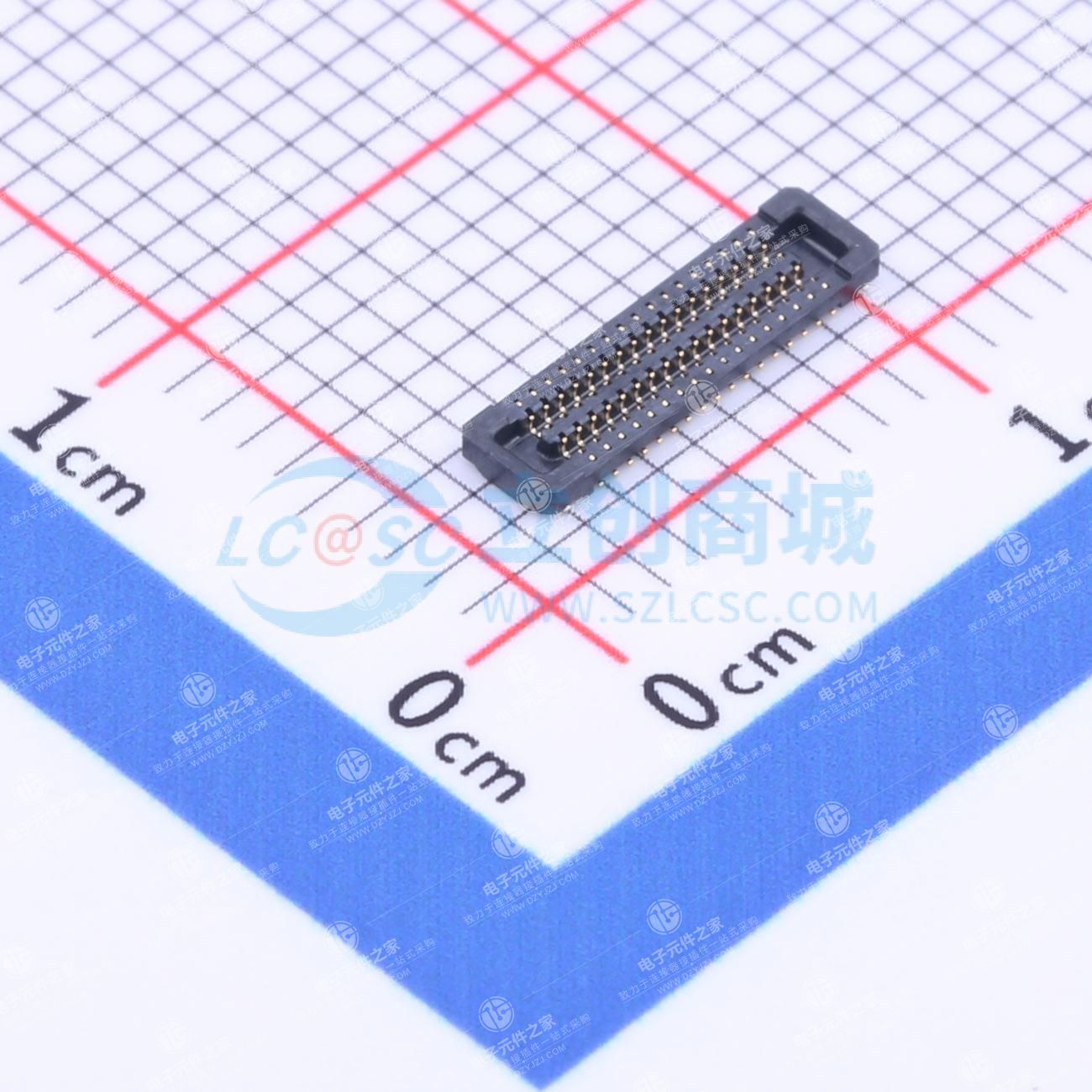 PIN:34P 间距:0.4mm 立贴