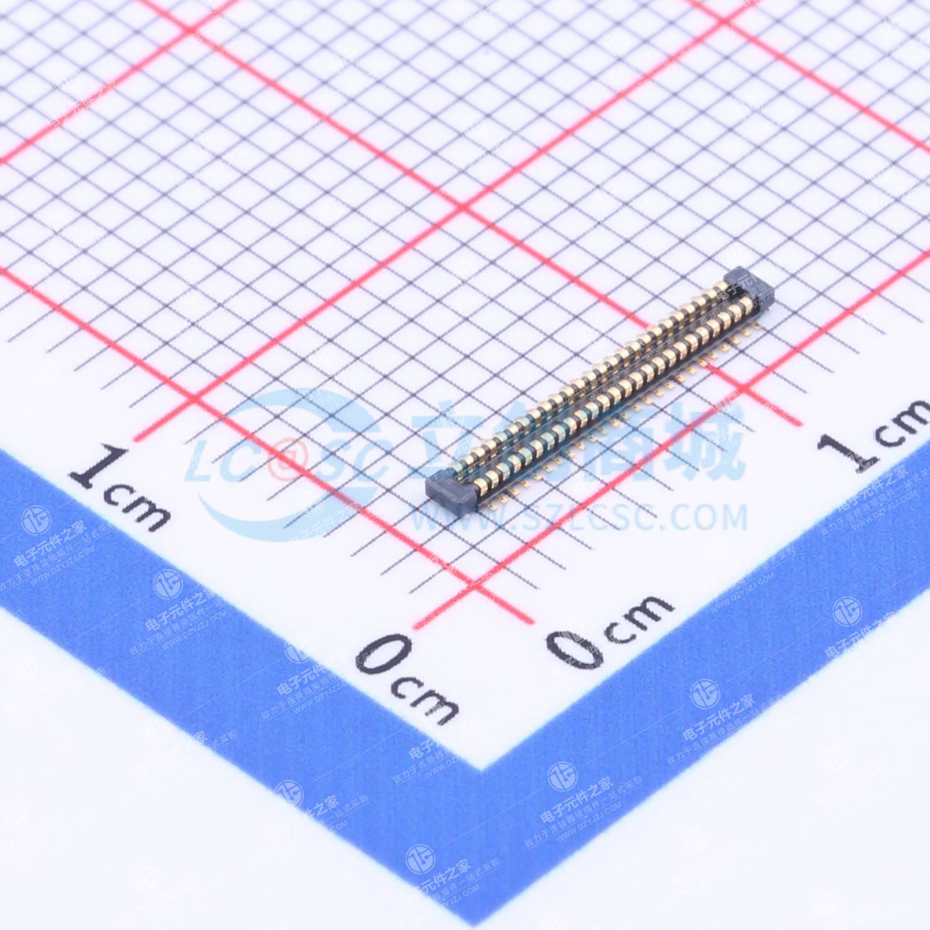 PIN:50P 间距:0.4mm 立贴