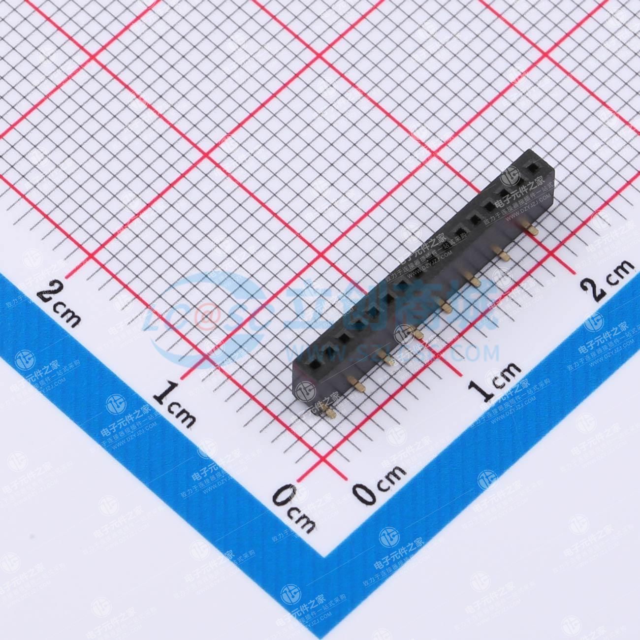 1x16P 间距:1.27mm 立贴