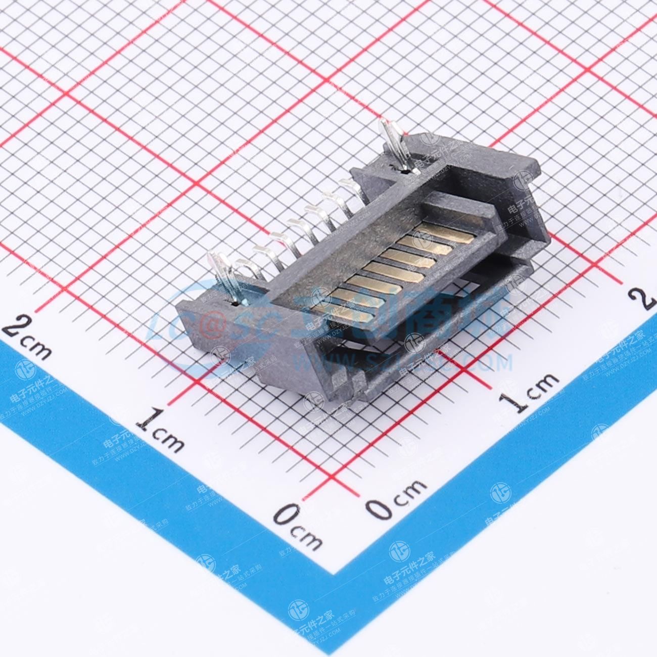 SATA 7P 公座 三面包 卧贴型