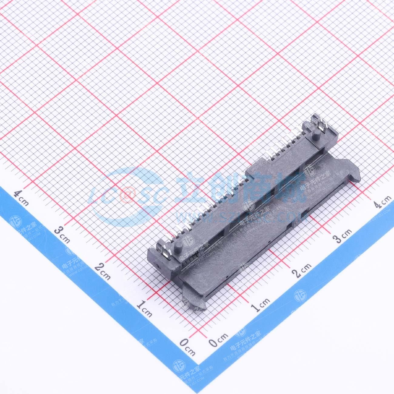 SATA 7+15P 母座 板下7.50 卧贴型