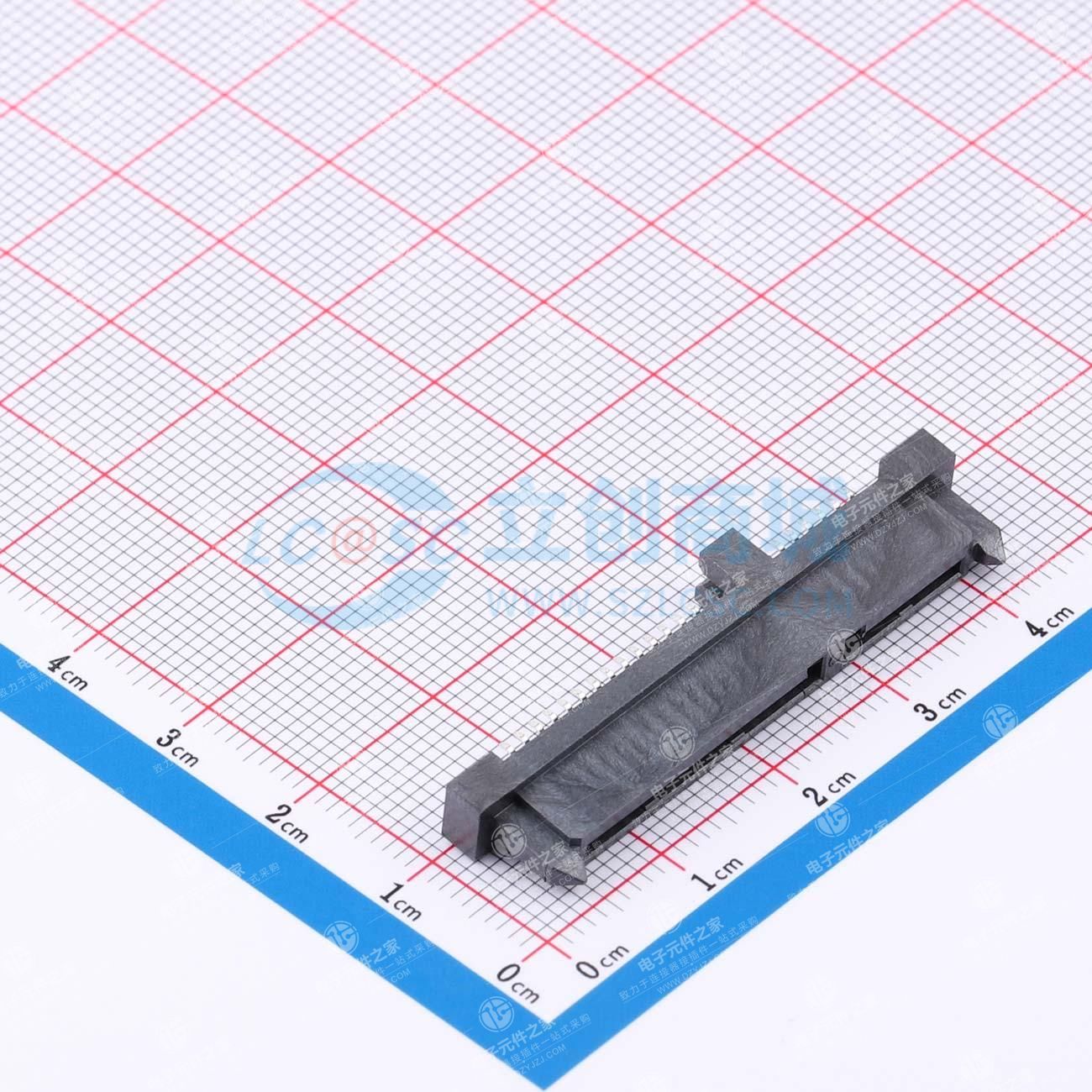 SATA 7+15P 单排 中间扣板1.0 平口 夹板式